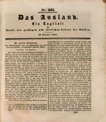 Das Ausland Mittwoch 29. November 1837