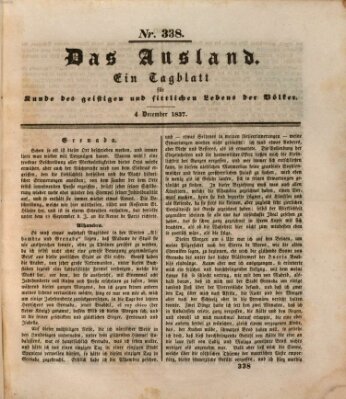 Das Ausland Montag 4. Dezember 1837