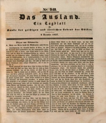 Das Ausland Freitag 8. Dezember 1837