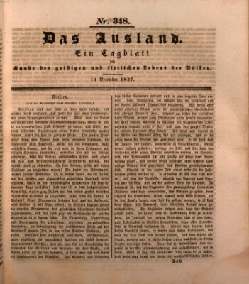 Das Ausland Donnerstag 14. Dezember 1837