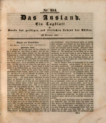 Das Ausland Mittwoch 20. Dezember 1837