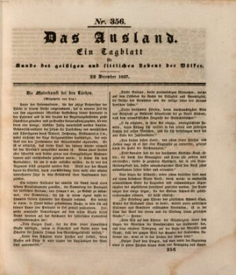 Das Ausland Freitag 22. Dezember 1837