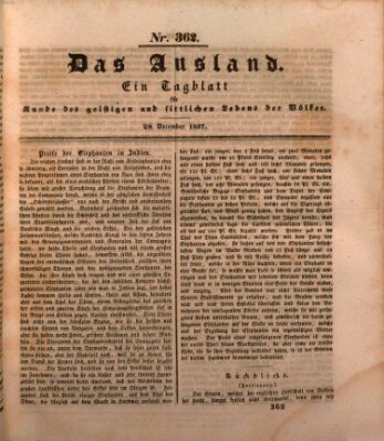 Das Ausland Donnerstag 28. Dezember 1837