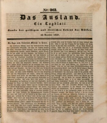 Das Ausland Freitag 29. Dezember 1837