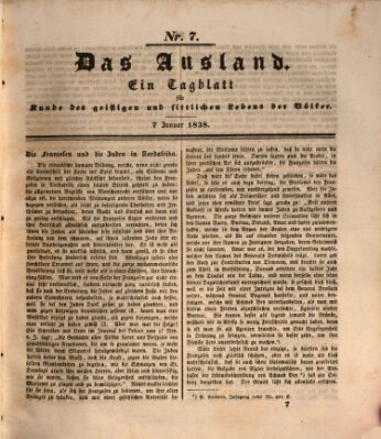 Das Ausland Sonntag 7. Januar 1838