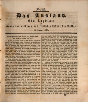 Das Ausland Mittwoch 10. Januar 1838