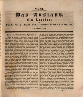 Das Ausland Freitag 12. Januar 1838