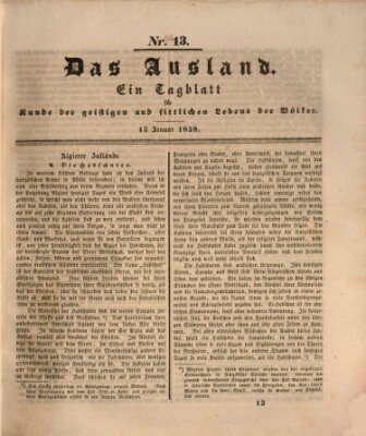 Das Ausland Samstag 13. Januar 1838