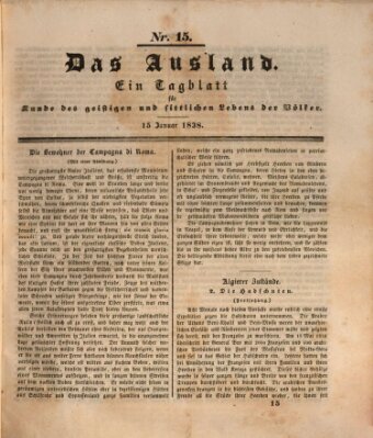 Das Ausland Montag 15. Januar 1838