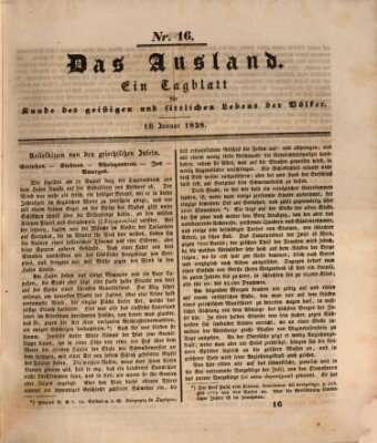 Das Ausland Dienstag 16. Januar 1838