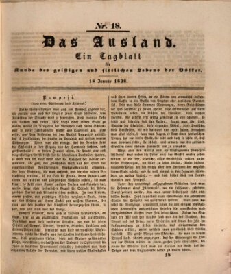 Das Ausland Donnerstag 18. Januar 1838