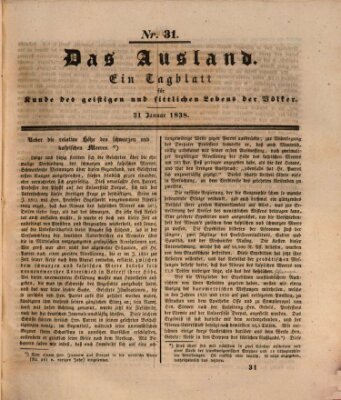 Das Ausland Mittwoch 31. Januar 1838