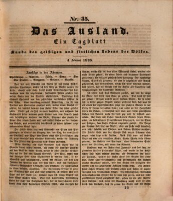 Das Ausland Sonntag 4. Februar 1838