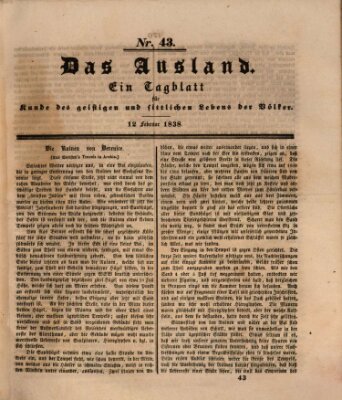 Das Ausland Montag 12. Februar 1838