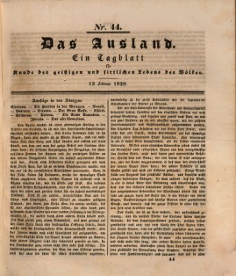 Das Ausland Dienstag 13. Februar 1838