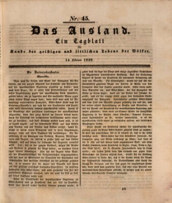 Das Ausland Mittwoch 14. Februar 1838