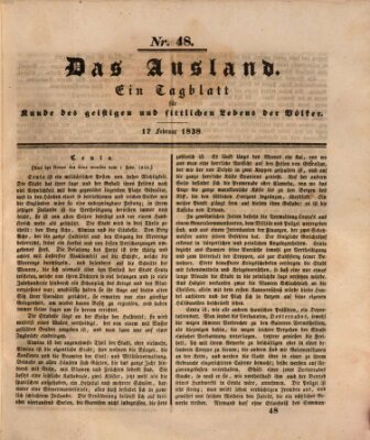 Das Ausland Samstag 17. Februar 1838