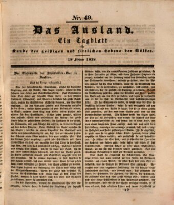 Das Ausland Sonntag 18. Februar 1838