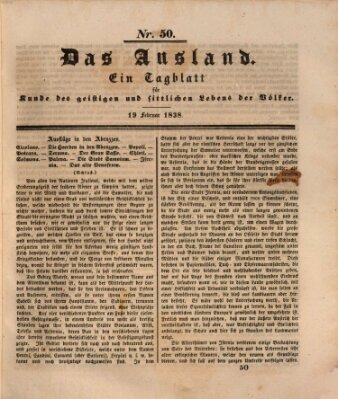 Das Ausland Montag 19. Februar 1838