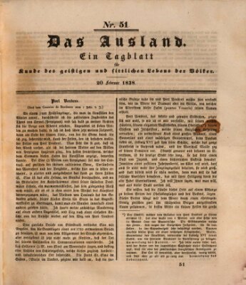 Das Ausland Dienstag 20. Februar 1838