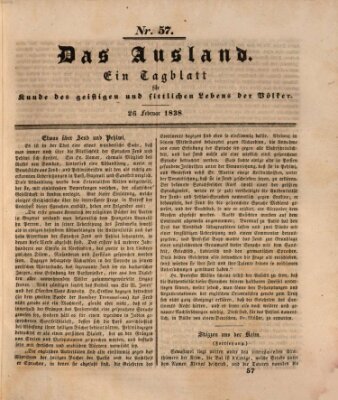 Das Ausland Montag 26. Februar 1838