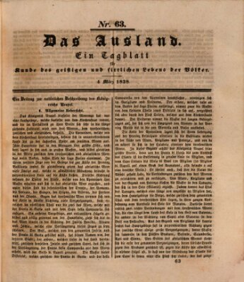 Das Ausland Sonntag 4. März 1838