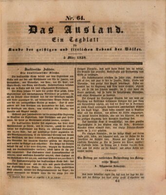 Das Ausland Montag 5. März 1838