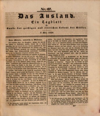 Das Ausland Donnerstag 8. März 1838