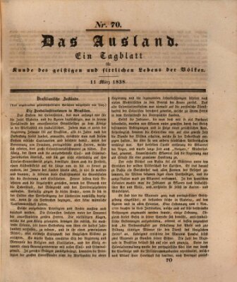 Das Ausland Sonntag 11. März 1838