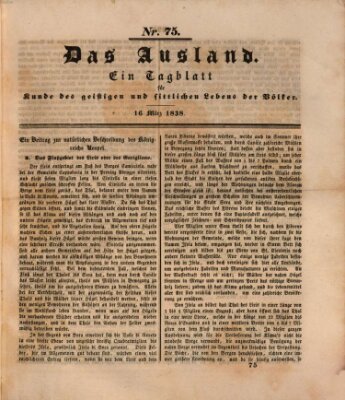 Das Ausland Freitag 16. März 1838