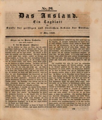 Das Ausland Samstag 17. März 1838