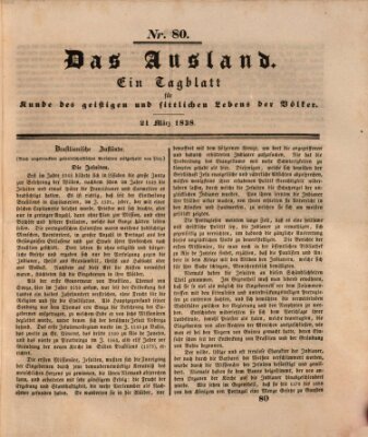 Das Ausland Mittwoch 21. März 1838