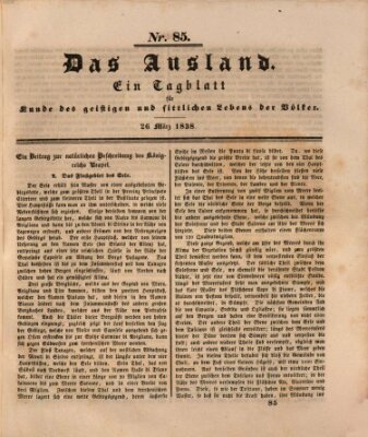 Das Ausland Montag 26. März 1838