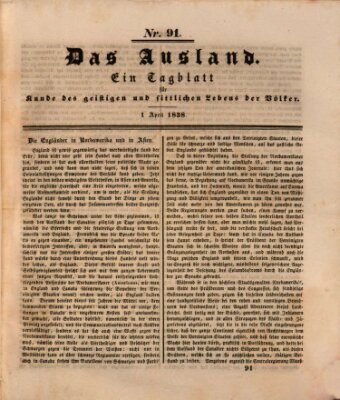 Das Ausland Sonntag 1. April 1838