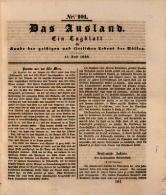 Das Ausland Mittwoch 11. April 1838