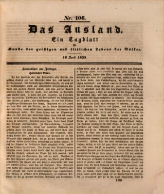 Das Ausland Montag 16. April 1838