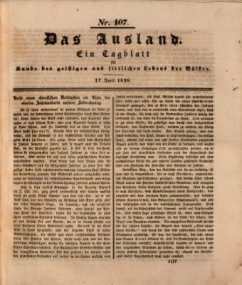 Das Ausland Dienstag 17. April 1838