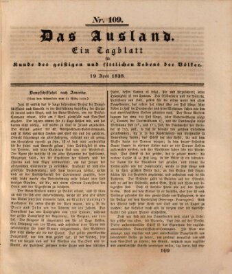 Das Ausland Donnerstag 19. April 1838