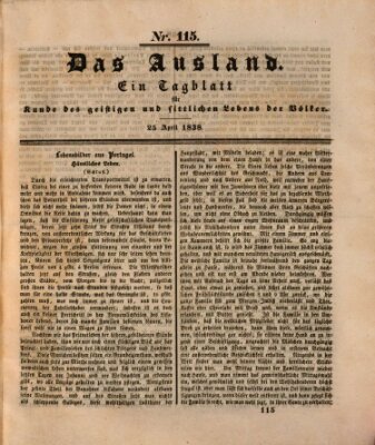 Das Ausland Mittwoch 25. April 1838