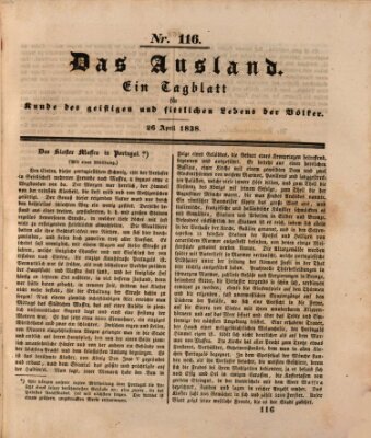 Das Ausland Donnerstag 26. April 1838