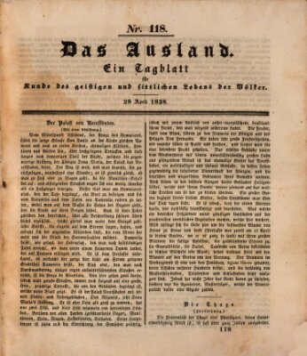 Das Ausland Samstag 28. April 1838