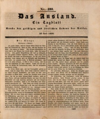 Das Ausland Montag 30. April 1838