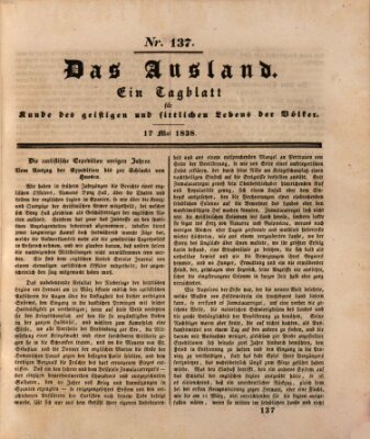 Das Ausland Donnerstag 17. Mai 1838