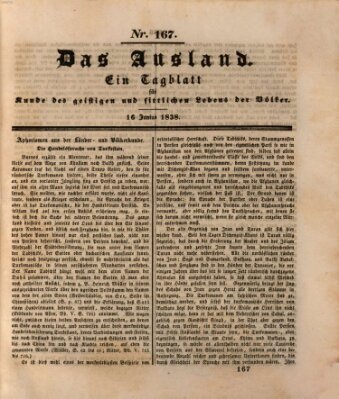 Das Ausland Samstag 16. Juni 1838