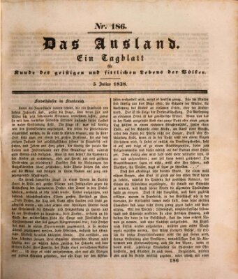 Das Ausland Donnerstag 5. Juli 1838