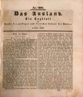 Das Ausland Montag 9. Juli 1838