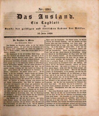 Das Ausland Dienstag 10. Juli 1838