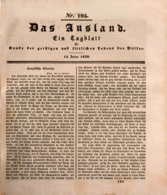 Das Ausland Samstag 14. Juli 1838