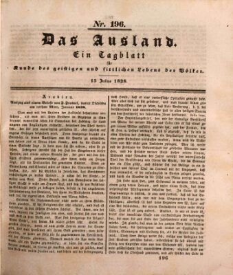 Das Ausland Sonntag 15. Juli 1838