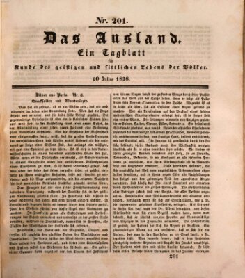 Das Ausland Freitag 20. Juli 1838